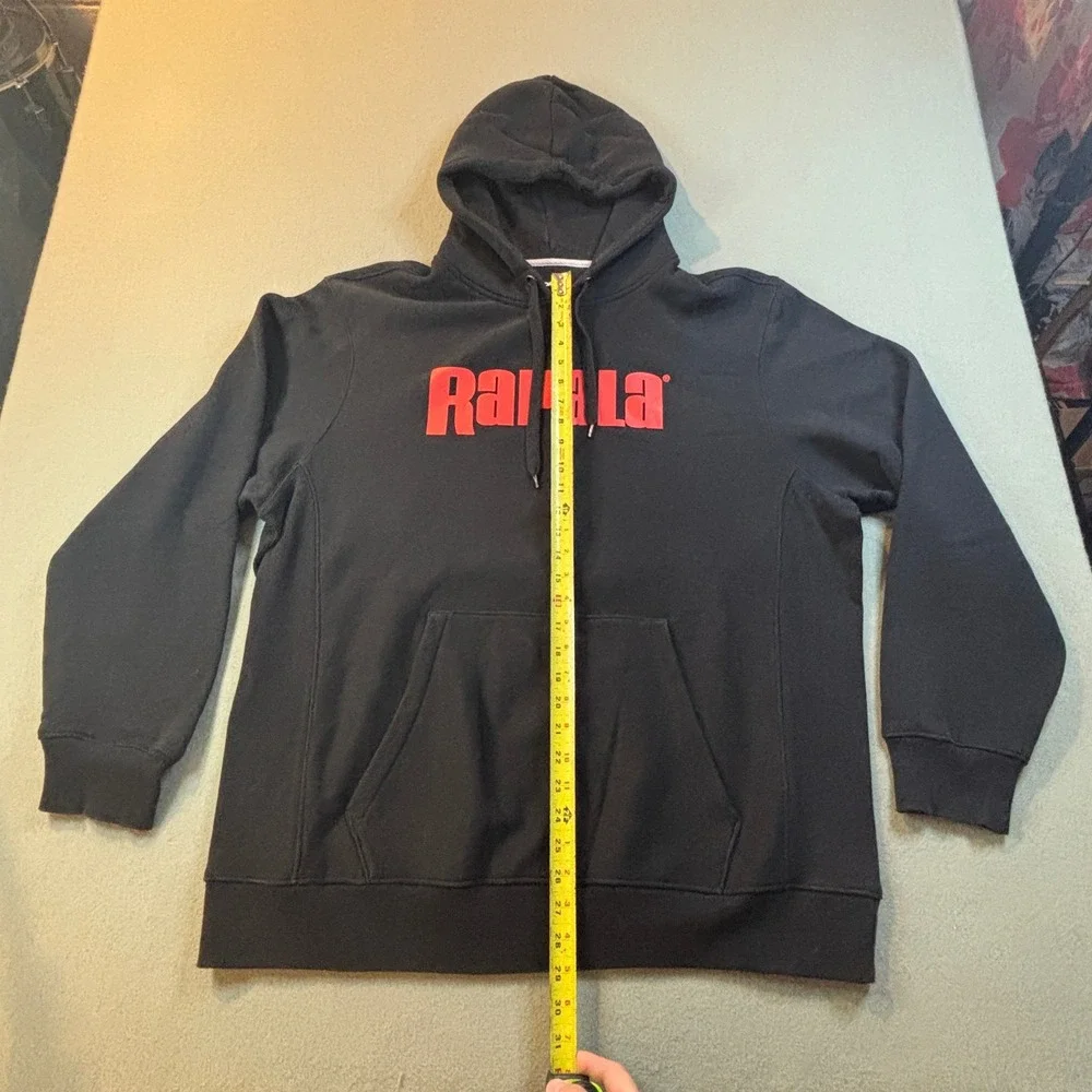 Rapala Sport-Tek Hoodie Mens 2XL Black Red Spellout Fishing Outdoor Pullover